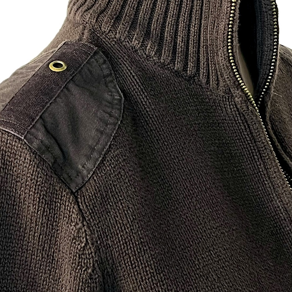 Lauren Ralph Lauren Zip Cardigan Cotton Sz M Equestrian Inspired Quiet Luxury